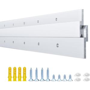 36 '' French Cleat Heavy Duty, French Cleat Hanger - Heavy Duty Aluminum Z Hanger for Hanging Picture, Mirror, Shelf, Headboard, Panel or Whiteboard ( 2 Pairs, Supports 210 lbs )