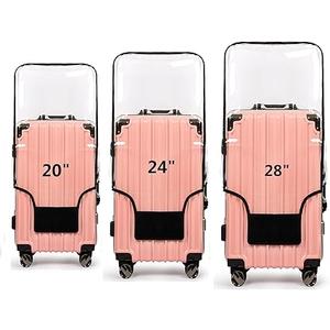 3PCS Clear PVC Suitcase Cover Protectors Transparent Luggage Covers Waterproof Wheeled Suitcase Dust Cover Dustproof Travel Luggage Sleeve Protector 20"+24" 28" (3PCS Upgraded)