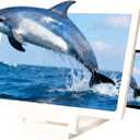 Big Screen Phone Magnifier,HD Screen Expander,Phone Screen Magnifier,3D Upgraded HD Foldable Design Screen Magnifier Version,for Movies,Videos and Gaming (10in White, Horizontal)