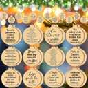24 Pcs Spanish Christian Ornaments Religious Wooden Hanging Christian for Christmas Tree Nativity Scene for Pastor Church Members Church Baptism Decor