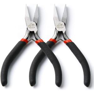 2Pcs Flat Nose Pliers Jewellery Making Craft Plier Repair Tool (4.5 inches)