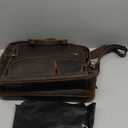 Augus Business Travel Briefcase Genuine Leather Duffel Bags for Men Laptop Bag fits 15.6 inches Laptop (Coffee-2)