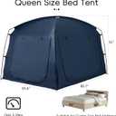 Privacy Sleep Indoor Bed Tent for Adults Kids, Portable Blackout 90% Canopy Tents with 3 Doors Breathable Mesh Windows, Queen