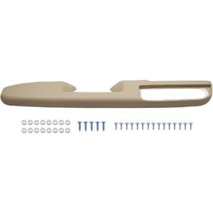 MOTOKU 27 inch Tan Front Left Door Armrest Repair Kit for GMC Yukon Sierra for Chevrolet Tahoe Avalanche Suburban Silverado 1500 2500 3500 2010-2014, Door Panel with Release Handle Above Armrest