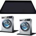 Washing Machine Pan Silicone mat 27"x27" with 0.6" Raised Edges - Non-Slip Waterproof Drip Tray, Anti-Vibration Soft Mat for Under Dryer or Washer, Floor Leak Protector for Laundry Room (Black)