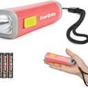EverBrite Small Flashlight, Mini LED Flashlight, Plastic Torch Use for Emergencies, Camping, Outdoor with Lanyard 3AAA Battery Included, Coral