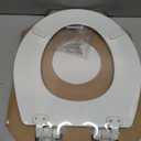 Mayfair Linden Slow Close Toilet Seat, Non Slip Heavy Duty Wood, Easy Install, Made in USA, Elongated, White, 2 Pack