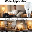 60 Watt Incandescent Light Bulbs, E26 A19 Stepless Dimming Light Bulbs 400lm, 2700K Soft Warm White, Vintage Clear Glass Incandescent Filament Bulb for Home (2 Pack)