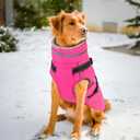 PETDSH Dog Coat Large, Built-in Harness Dog Jacket with Warm Fleece Lining, Waterproof Reflective Dogs Winter Coat, Pet Coats with Pocket and Trash Bags (Pink, XX-Large)