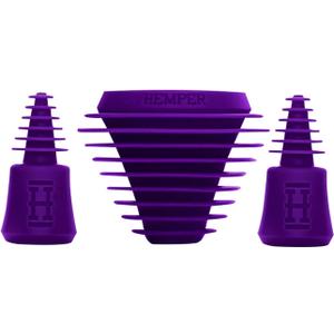 Hemper Plugs + Caps | Universal Cleaning Plugs for Glass Water Pipes and More | Fits Male & Female Joints | Leak-Proof Seal | Hassle-Free Cleaning | Durable, Reusable & Easy to Use - (Purple)