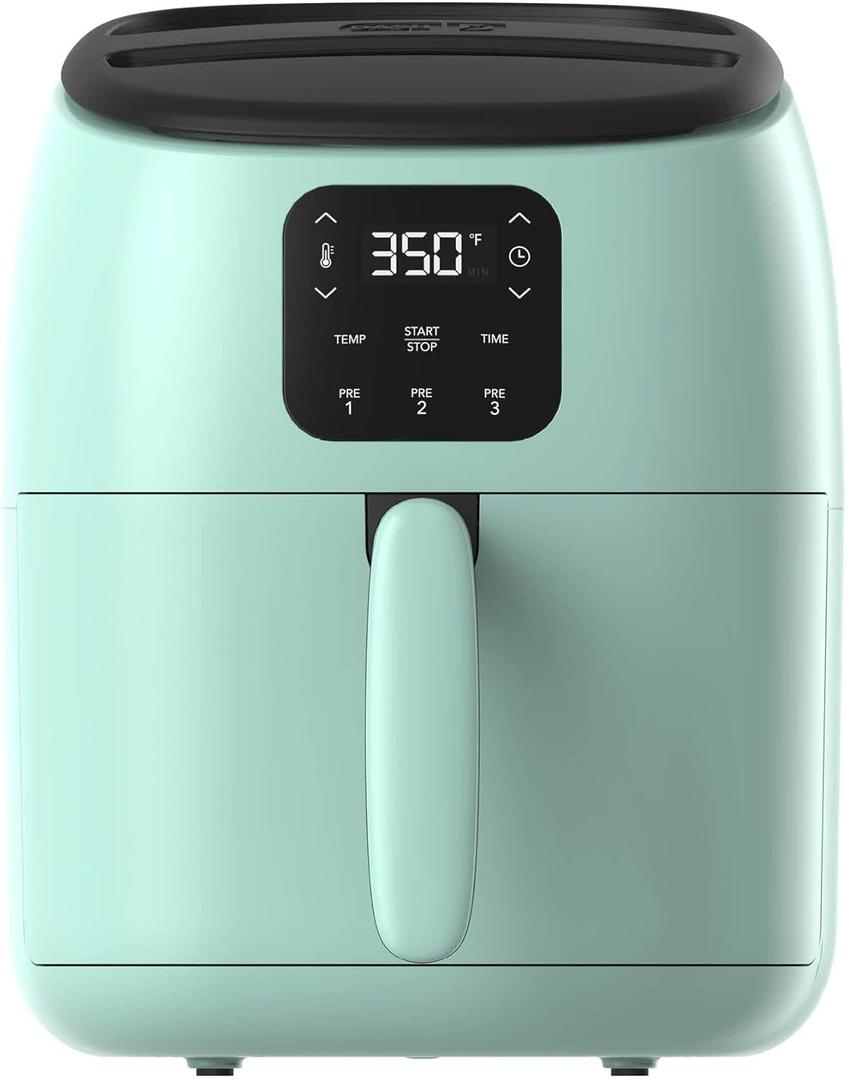 Dash Digital Tasti-Crisp Air Fryer - Compact Electric Digital Fryer With Auto Shut-Off Feature - Ideal for Small Spaces - AirCrisp Technology - 2.6 Quarts - Aqua
