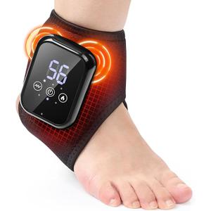Cordless Foot Massager for Neuropathy, Foot Renew Massager, Ankle Massager for Pain Relief, HSA Eligible FSA, Ankle Heating Pad with Massage, Foot Heating Pad, Black