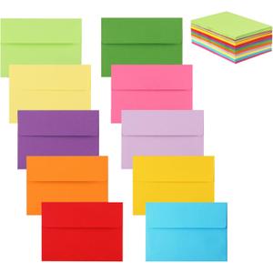 2 x Granhoolm 50 Pack A7 Invitation Envelopes 5.25 x 7 .25 For 5x7 Cards - Peel & Press,Ideal for Invitations,Weddings,Parties,Greeting Cards,Photos(Multicolor)
