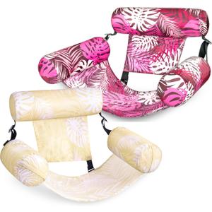 SLOOSH Inflatable Pool Floats Adult,2 Packs Floating Lounge Chairs,Blow up Pool Noodles for Adult Heavy Duty,Floating Chair for Party Summer Water Beach Lake Fun