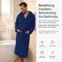 PJGGZ Men's Bathrobes with Hood, Soft Long Towel Robe for Men - Super Absorbent Quick Dry yet Warm (Blue, XL)