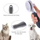 2 x Cat Self Cleaning Slicker Brush, Pets Skin Friendly Grooming Brushes for Shedding Dogs Cats Hair Easy to Remove Loose Undercoat with Long or Short Hairs Pet Massage Tool for All Hair Type- UPGRADED (Gray)