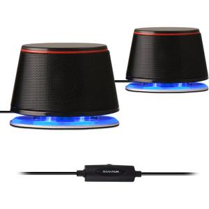 Sanyun SW102 Computer Speakers, 5Wx2, Deep Bass in Small Body, Stereo 2.0 USB Powered 3.5mm Aux Multimedia Speakers, Built-in Bottom Bass Radiators, PC Laptop Desktop Speakers, Black