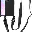 Compatible with iPhone 13 Case Crossbody Phone Case with Lanyard Neck Strap Adjustable Shockproof Drop Protection Silicone Phone Cover for iPhone 13, 6.1 Black