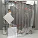 Cumbor 29.243" Baby Gate for Stairs, Wall-Mounted (Drill Required), Expandable No Bottom Bar Dog Gate, Auto Close Extra Wide Walk Thru, Pet & Toddler Proof Gate, Top & Bottom of Stairways (Brown)