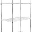 Whitmor 4 Tier Storage Shelves, Heavy Duty with Wheels, Adjustable Steel Organizer Wire Rack, 400 lbs Capacity per Shelf, Max 1600 lbs Total for Garage, Kitchen, Plant, 36" L x 14" W x 54" H, Chrome