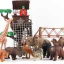 Peagrav Safari Animal Playset - Realistic Figurines, Wild Ranger, Adventure Station, African Jungle Animals for Kids