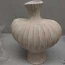 Ceramic Flower Vase Home Decor,11" Rustic Vintage Clay Beige Heart Terracotta Vases Farmhouse Table Vases Living Room Decor Pottery Pots for Home Shelf Coffee Dining Desk Fireplace