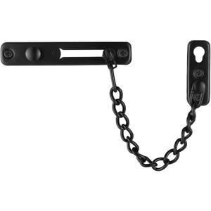 JQK Door Chain Lock Black, Stainless Steel Door Guard with Spring Anti-Theft Press Lock, Matte Black, HDC100-PB
