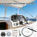 Back Mount Rack Steering System Kit 8FT 10FT 12FT 14FT 16FT 18FT replacecment for Teleflex & Safe-T Includes Rack Helm,Steering Cable,90 Degree Bezel Kit–for Sterndrive,I/O,Outboard & Ski Boats