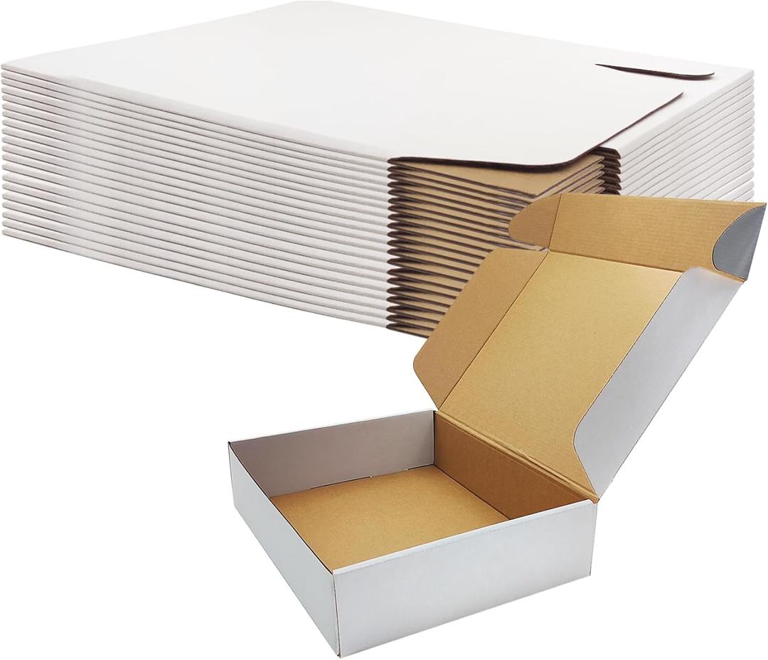 13x10x3 inch Shipping Boxes, White Corrugated Cardboard Box Literature Mailing Shipping Packaging Recyclable Storage Boxes and Craft Gifts Giving Products Business White Box Set of 20 (13''x10''x3'')