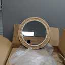 SWTHONY 15 Inch Boho Round Hanging Wall Mirror Decorative Rattan Circle Mirrors for Farmhouse, Living Room, Bedroom