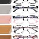 JOLISU 5 Pack Reading Glasses For Women,Blue Light Blocking Computer Reader Spring Hinge Eyeglasses, 1.75
