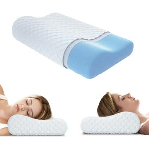 Neck Pillow Memory Foam Contour Pillow for Pain Relief Cervical Pillow for Sleeping, Orthopedic Pillow for Neck and Shoulder Pain, Ergonomic Pillow for Side Back Stomach Sleeper-Soft, Soft - Standard