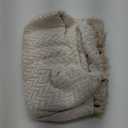 DII Modern Zig Zag Throw Blanket Woven Cotton, Hand-Knotted 2.5" Fringe, 50x60, Natural