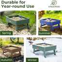 Kingsyard Ground Bird Feeder for Outdoors - Recycled Plastic Platform Feeder for Wild Birds, Squirrels, Chicken, 5 LBS Large Capacity, Green