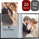 Photo Album 8x10 2 Packs Clear Pages Pockets Leathe Cover Slip Slide in Photo Album Each Holds 50 Vertical 8x10 Photos Picture Book for Wedding Family (Blue)