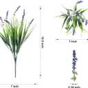 Ivydale 20PCS Artificial Plants Fake Flowers Monkey Grass for Outdoors,UV Resistant Realistic Purple Faux Greenery Shrubs Outside Decor for Home Garland Porch Patio Balcony Planter Yard Office Pathway