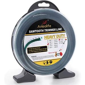 A Anleolife 1-Pound Heavy Duty Sawtooth 140-mil-by-108-ft Dual Core String Serrated Trimmer Line Donut,with Bonus Line Cutter