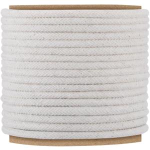 VitalCozy 1/4" Cotton Piping Cord 6 mm Natural Cording for Sewing Piping for Pillows and Other Soft Welt Applications (9.3 Yds)