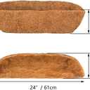 2pcs Trough Coco Liner 24 inch Wall Planter Replaceable Coco Liner for Window Box, Fence Flower Baskets