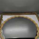 Irregular Wall Mirror,Wood Round Farmhouse Mirror Unique Vanity Mirror,30" Nature Wooden Modern Bathroom Mirror for Washroom Living Room Bedroom