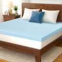Gel Memory Foam Mattress Topper King Size, 4 Inch, Pressure Relief, Blue | Plush Comfort, Ventilated Breathable Design, Gentle Contouring, CertiPUR-US Certified Foam