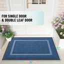 OLANLY Front Door Mat Indoor Outdoor Entrance, Waterproof All-Season, All-Weather Doormat, Sturdy Natural Rubber, Fade Resistant, Low Profile, Easy Clean Patio Porch Entryway Mat, 35x23, Light Blue