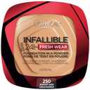 L'Oreal Paris Makeup Infallible Fresh Wear Foundation in a Powder, Up to 24H Wear, Waterproof, Radiant Sand, 0.31 oz
