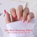 2 x Pink French Tip Press On Nails, OPkssnails 150pcs French Press ON Nails Extra Short Almond, Pre-lasting Soft Gel Nails, Soak Off Acrylic False Nails for Nail Art DIY Extension 15 Size (C2 DXR-Pink)