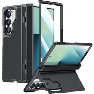 SPIDERCASE for Samsung Galaxy Z Fold 7 Case, Built-in [Kickstand] [Screen Protector] [Rugged Hinge Protection] Military Grade Drop Protection, Full Body Protective Case for Galaxy Z Fold 7, Black