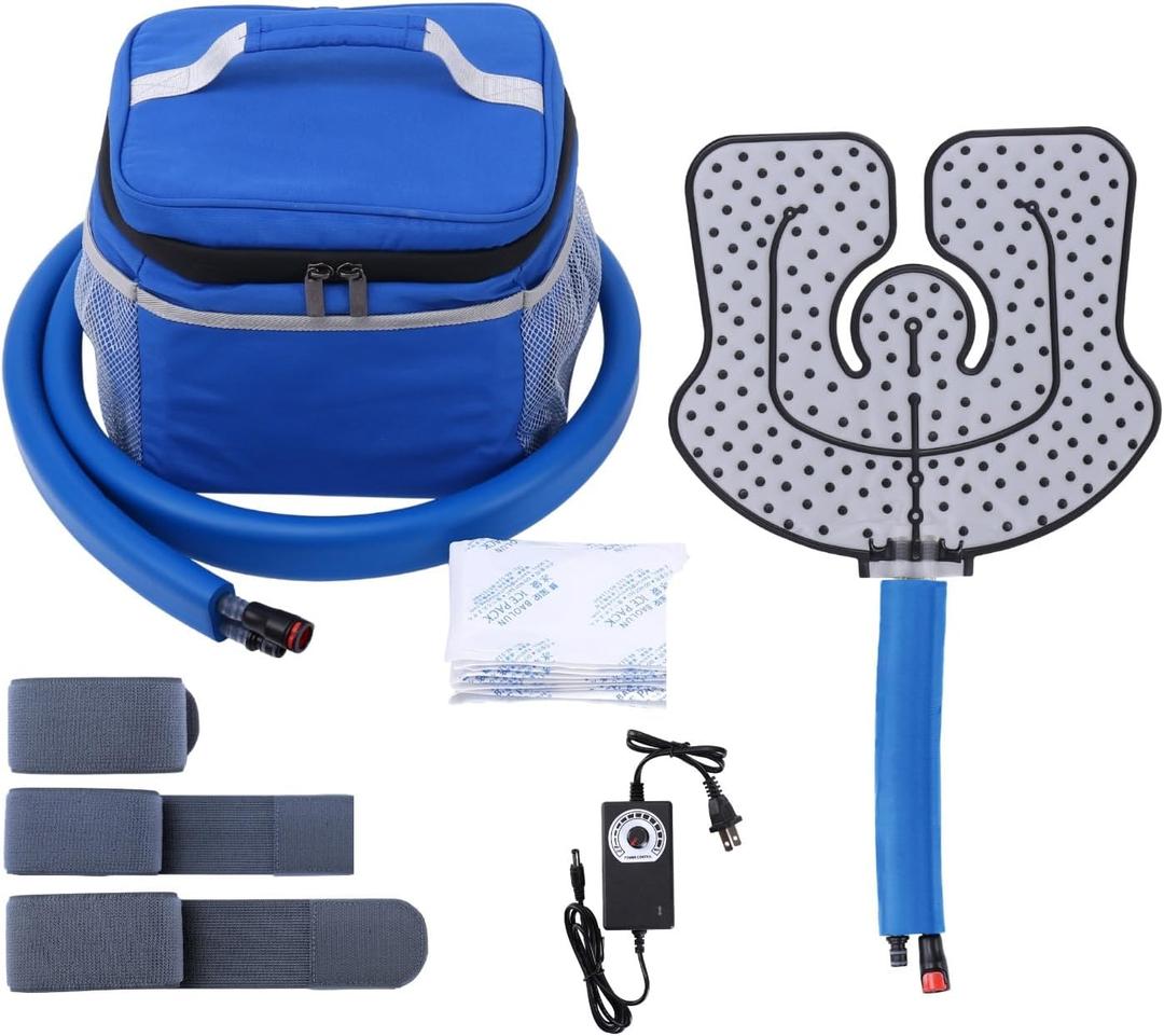 Cold Therapy System Machine, Portable Ice Therapy Machine for Knee Replacement, Post-Surgery Recovery, Cryotherapy Freeze Kit with Universal Pad for Knee, Ankle, Shoulder