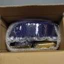 YOUBET 125PCS Clear Blue Gold Plastic Plates - Blue Disposable Plates With Gold Rim Include 25 Dinner Plates 25 Dessert Plates 75 Golden Silverwares for Wedding Birthday & Parties