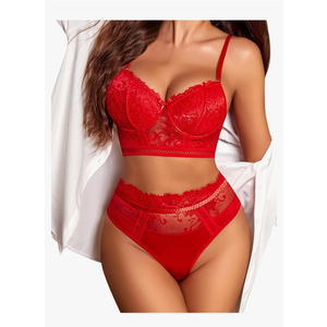 Avidlove Lingerie Sets for Women Bra and High Waist Panty Set 2 Piece Lace Babydoll Outfits, Size S
