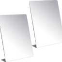 Amyhill 2 Pcs Counter Top Mirror Freestanding Single Self-Portrait Mirror Single Sided Acrylic Desk Glass for Tabletop Bedroom Office Bathroom Home Dorm (12 x 18 Inch)