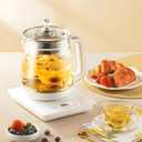 Yalulu Electric Kettle, Health Pot, 1.8L/60.87oz, with 18 Smart Functions, Thickened Glass Kettle Tea Infuser, Egg Steamer Rack, Multi-functional Pot